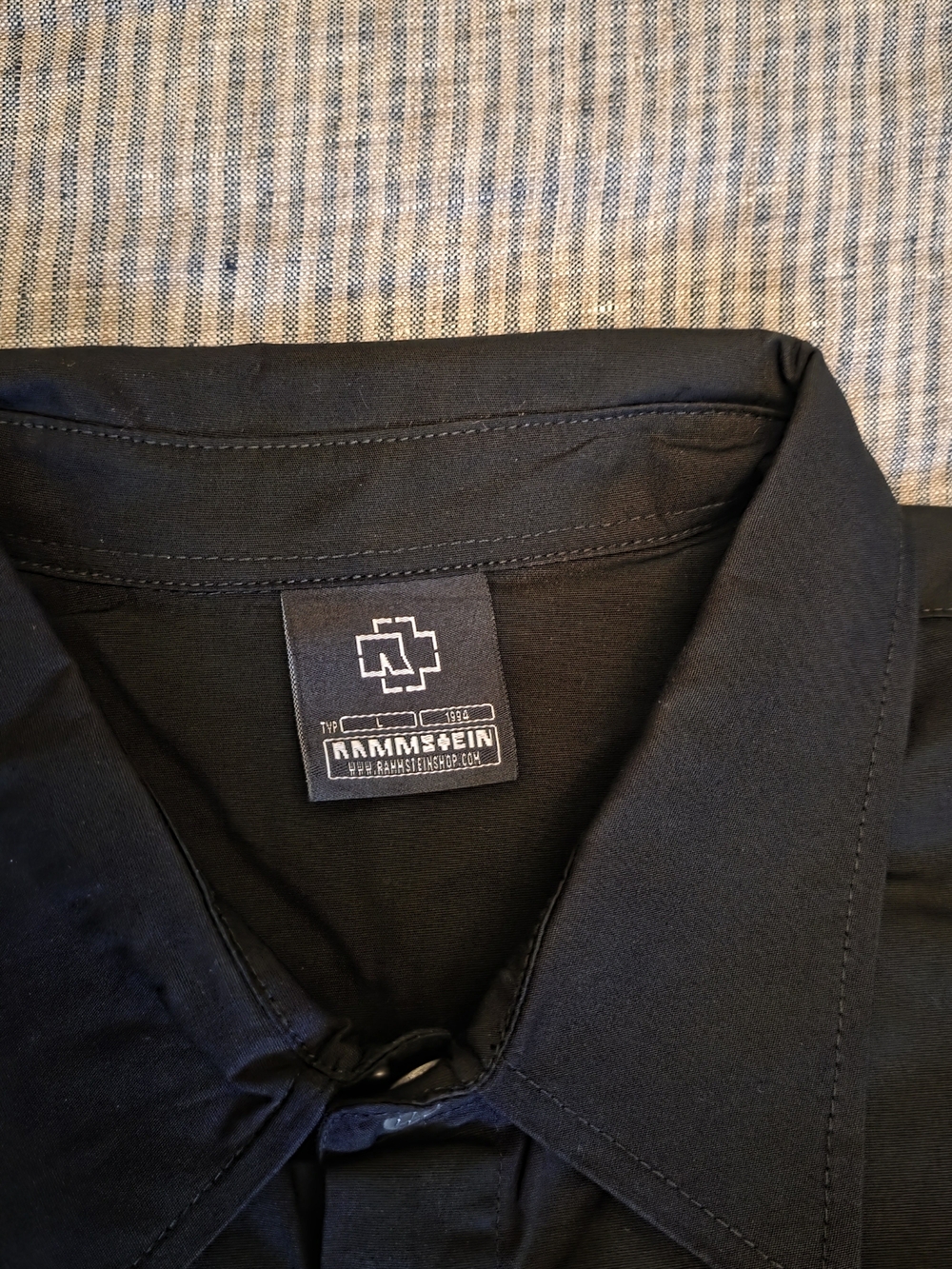 New Rammstein Black Short-Sleeve Button-Down Shirt Large L - Picture 6 of 7